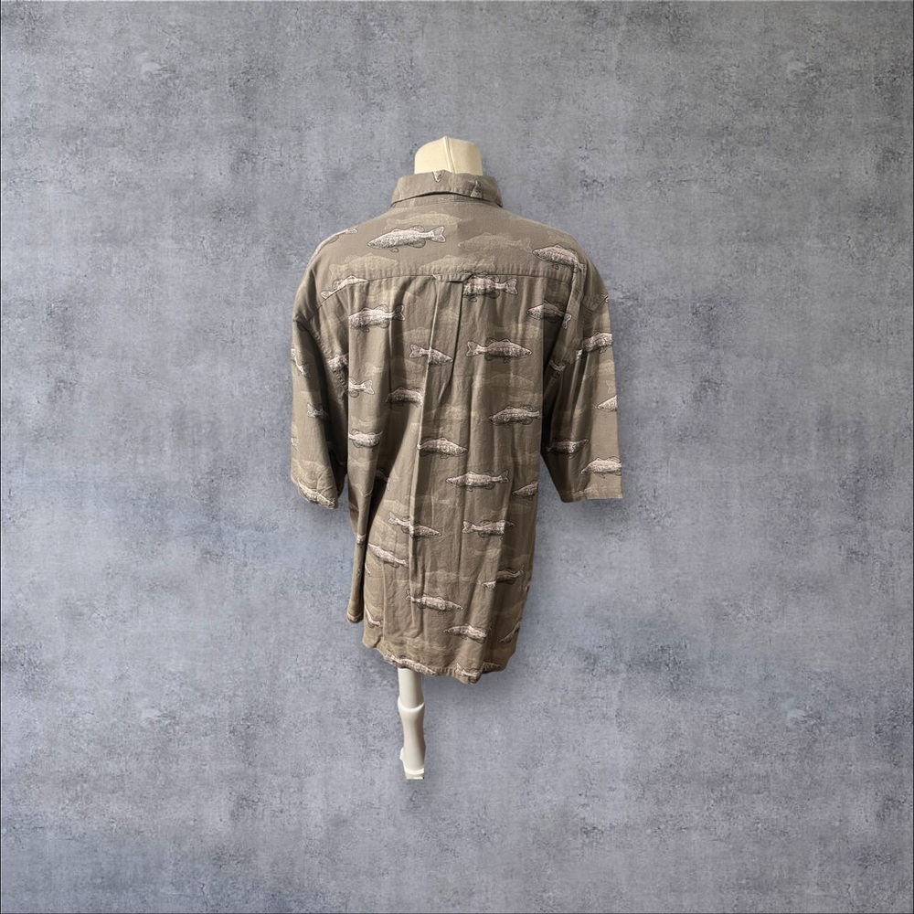 Fish Pattern Short Sleeve Button Up - image 7